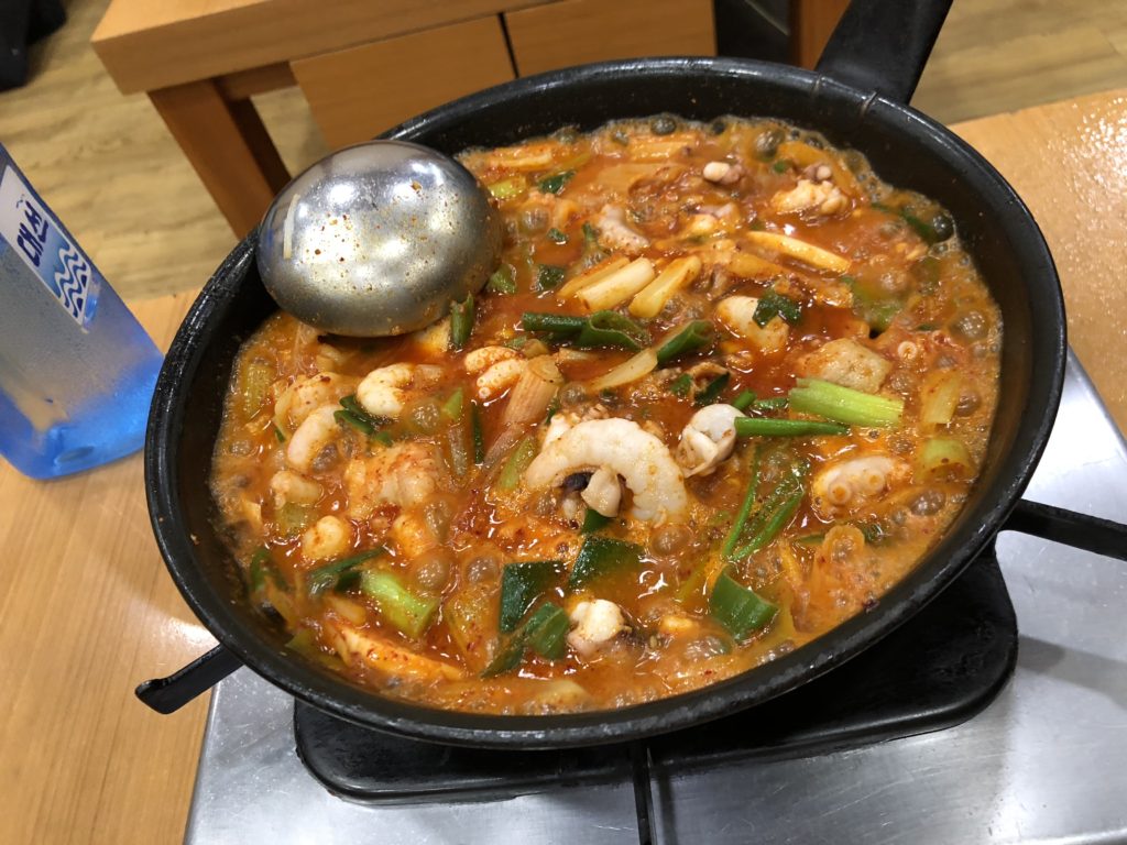 タコとエビ炒め