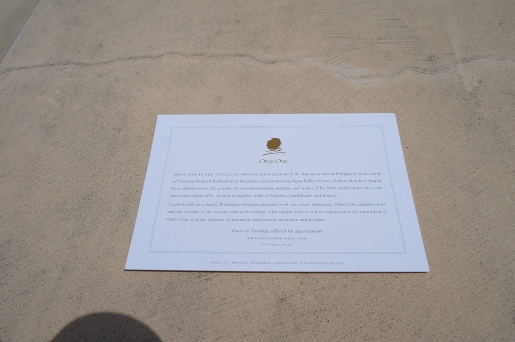 OPUS ONEのポストカード