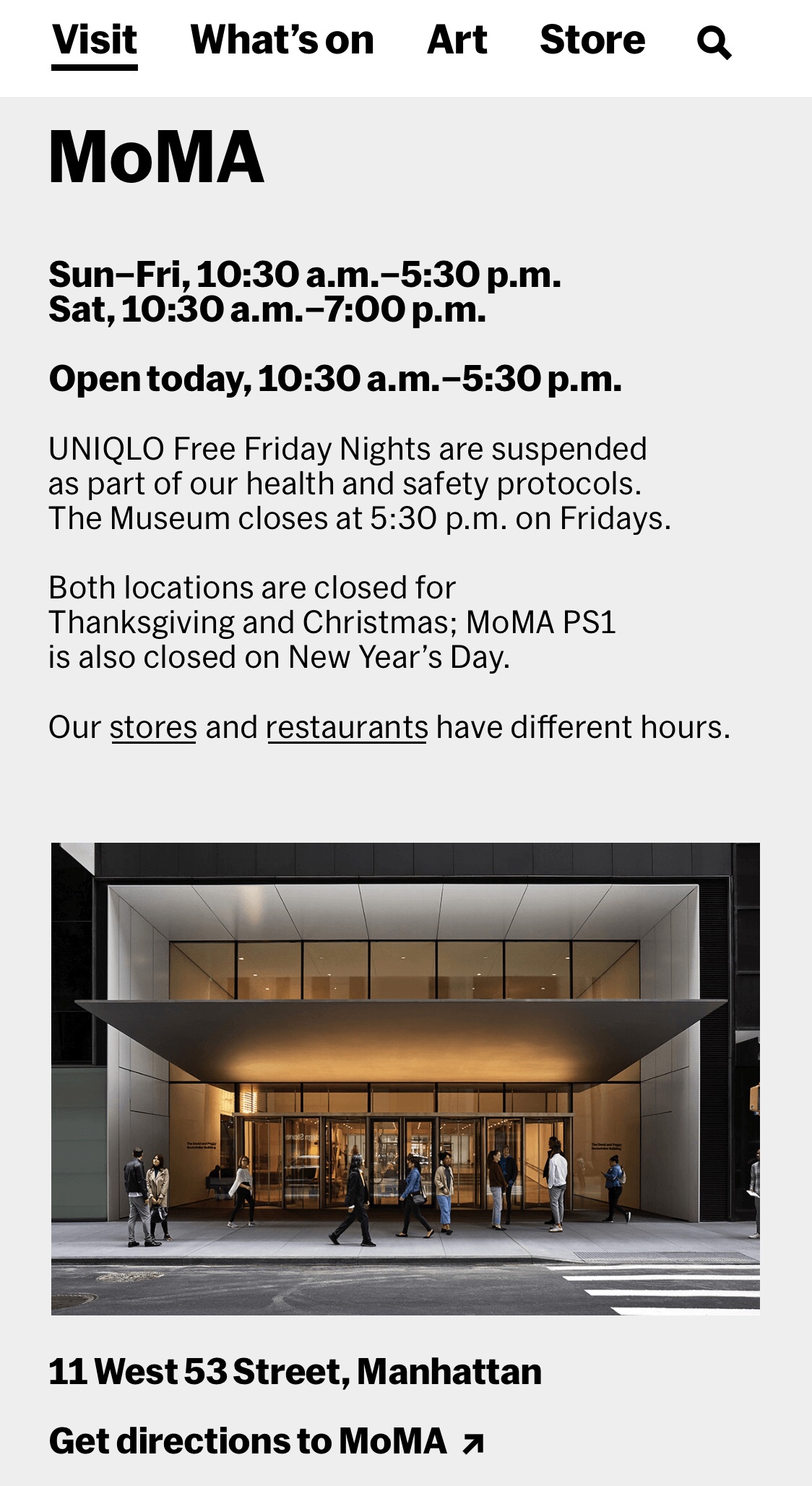 MoMAの営業時間
