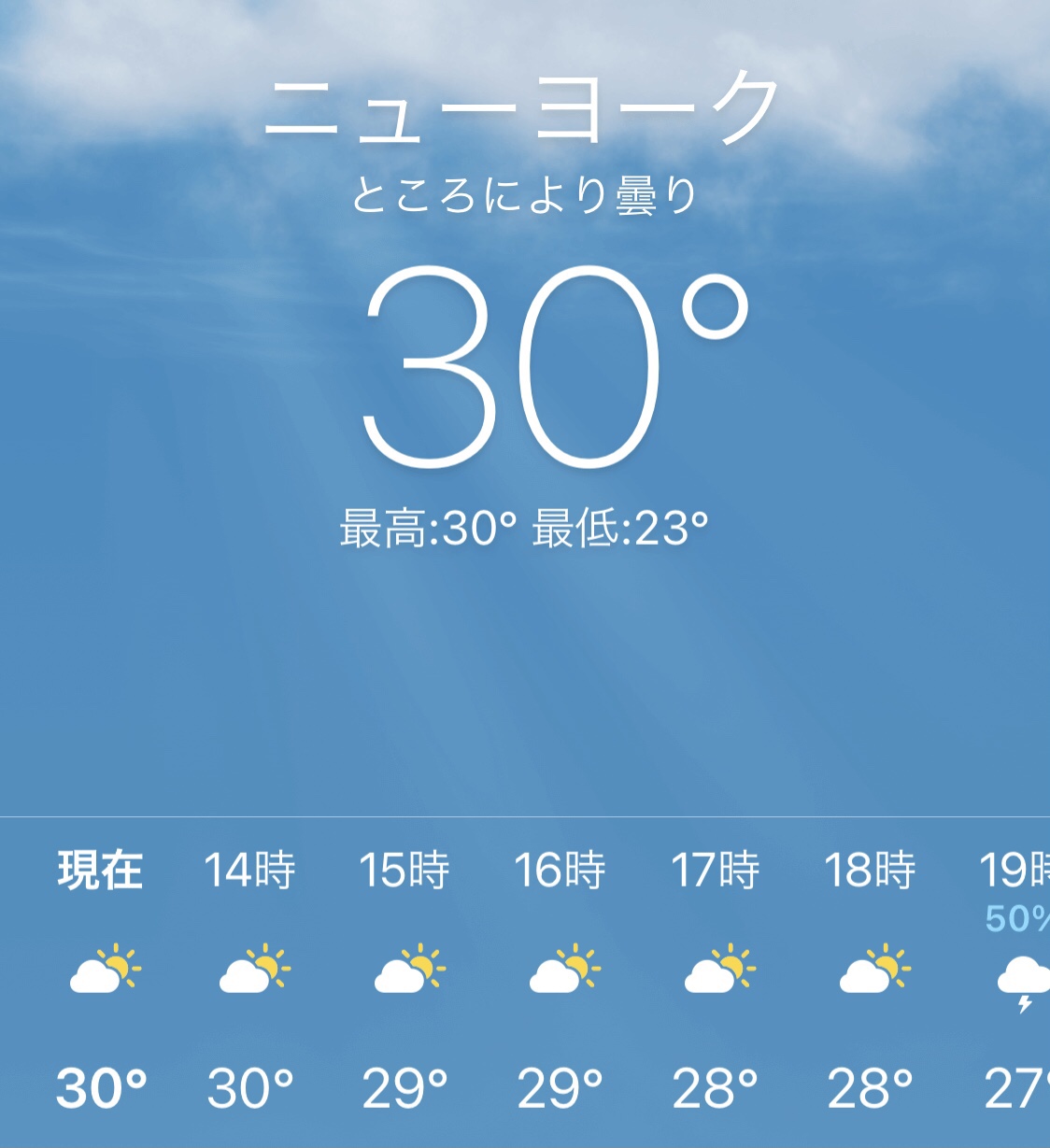 ニューヨークの天気