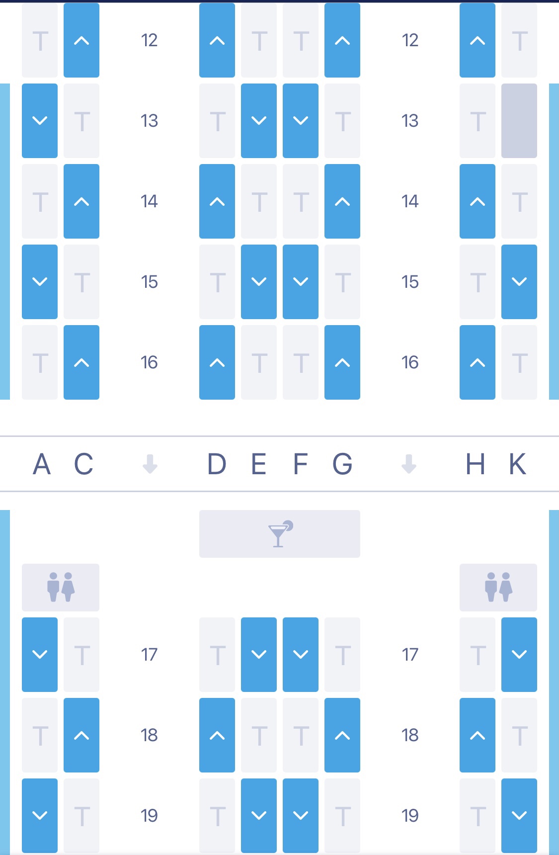 ANA座席指定の画面