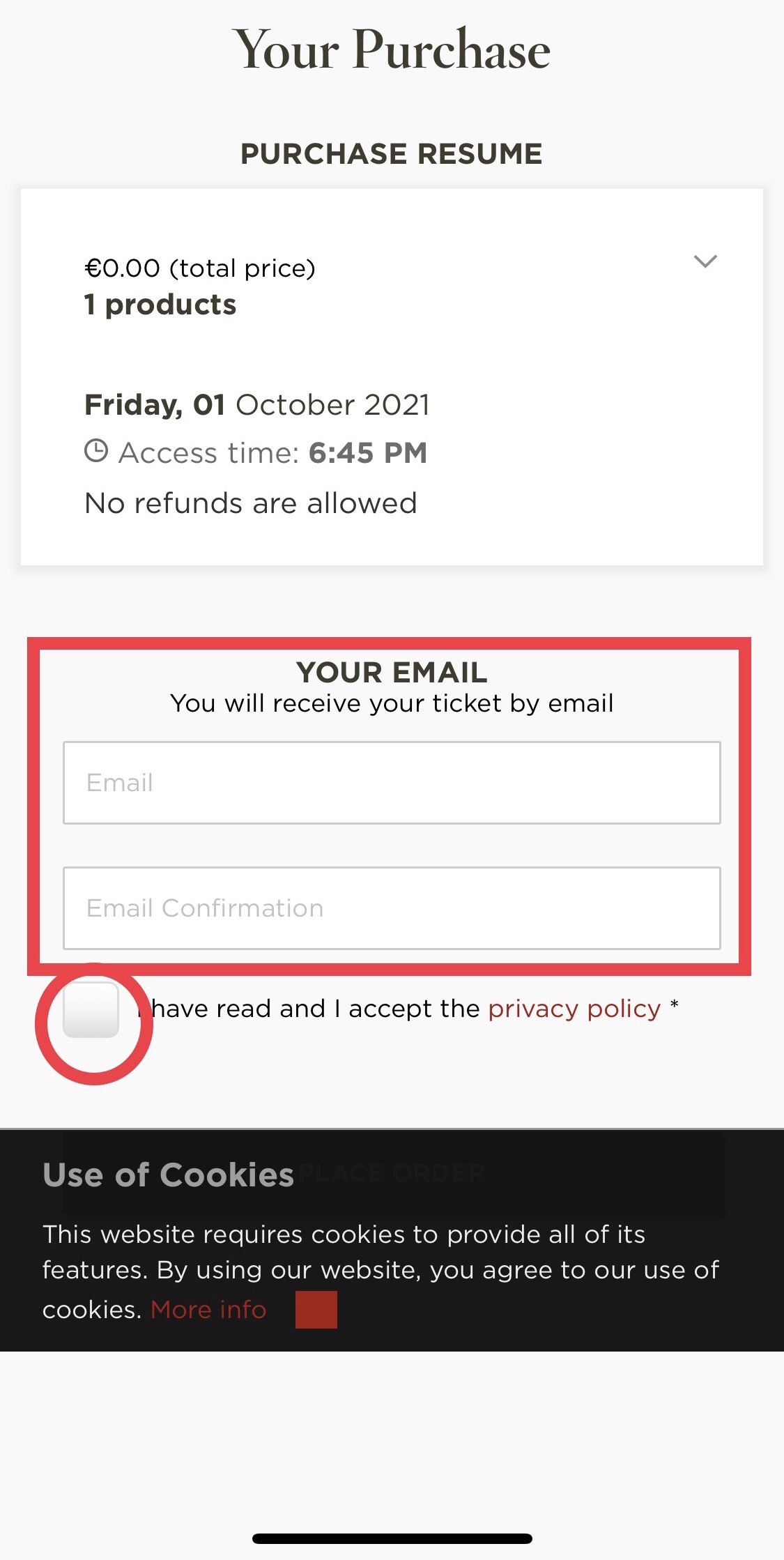 プラド美術館予約画面