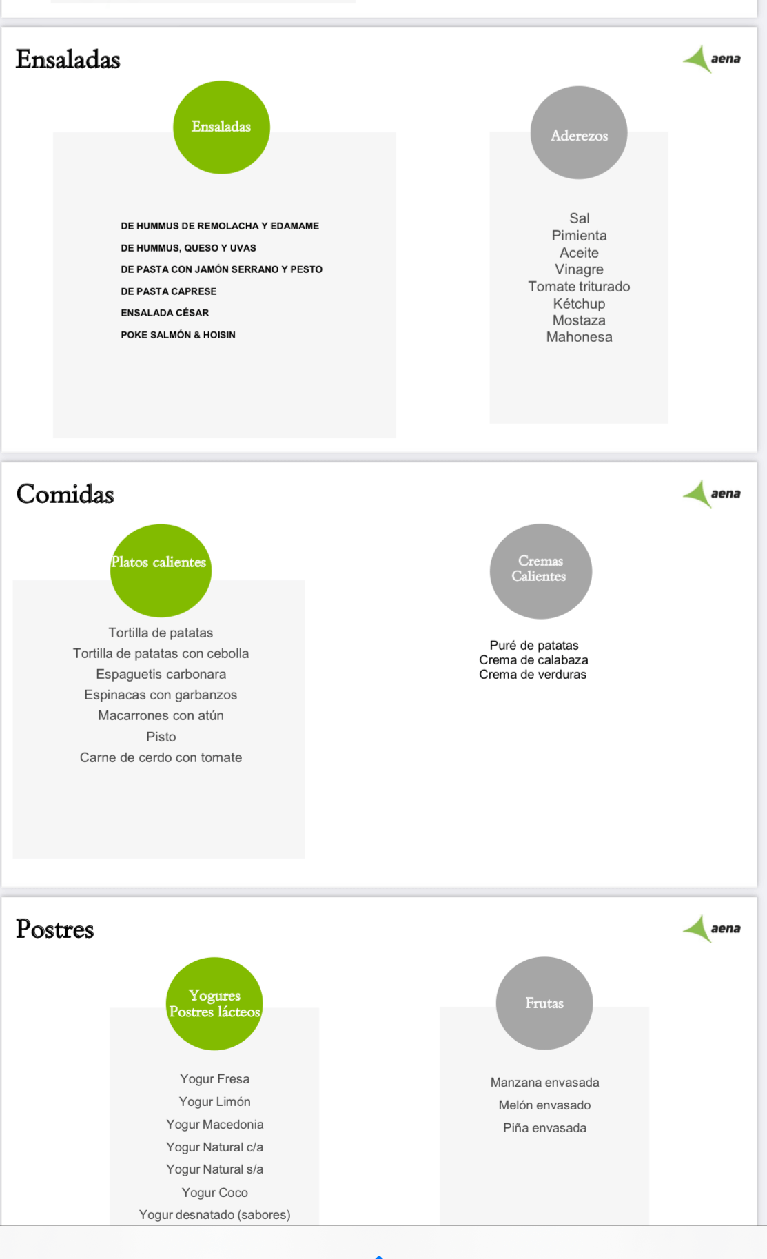 Sala VIPラウンジ・メニュー