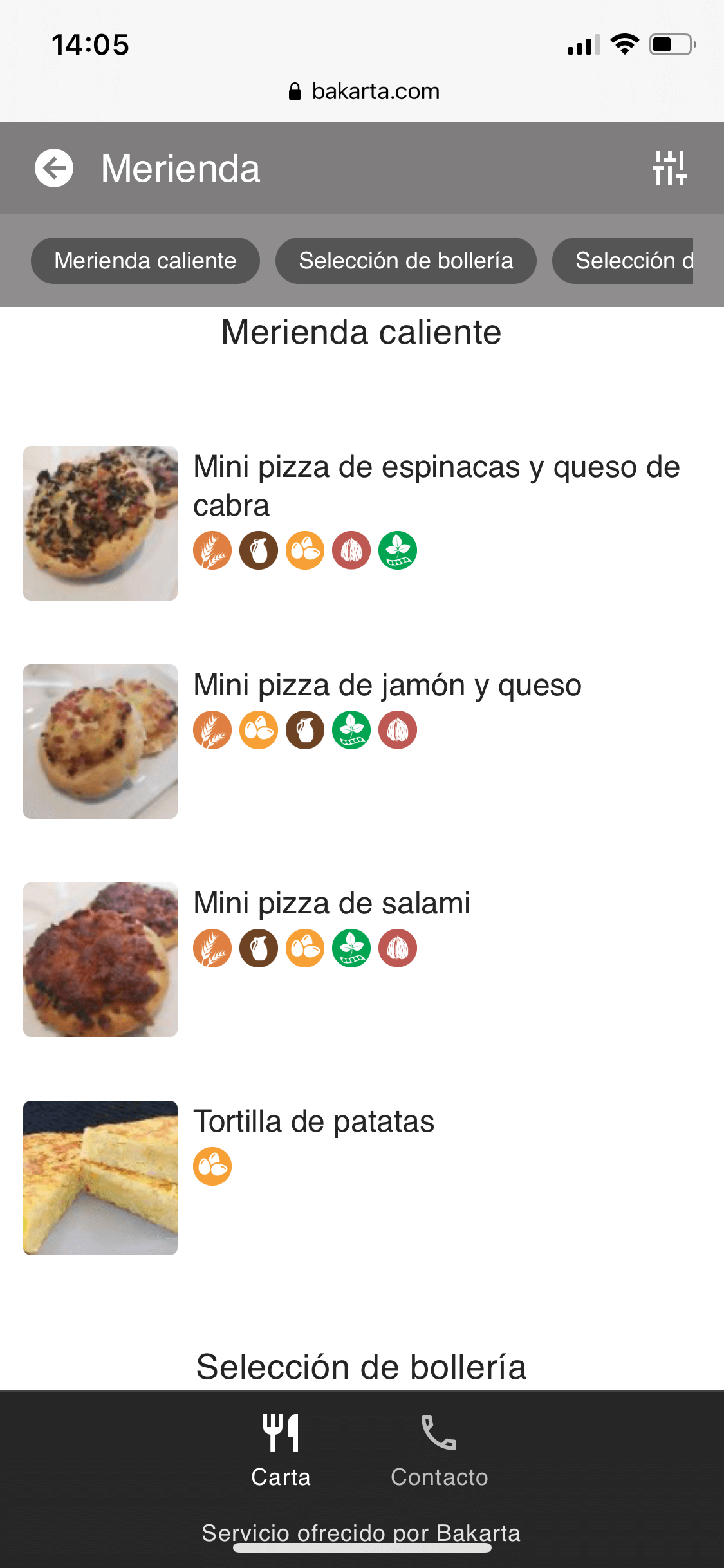 SALA VIP Pau Casals・メニュー