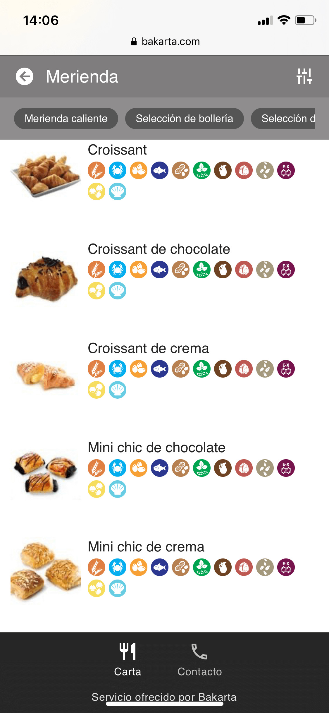 SALA VIP Pau Casals・メニュー