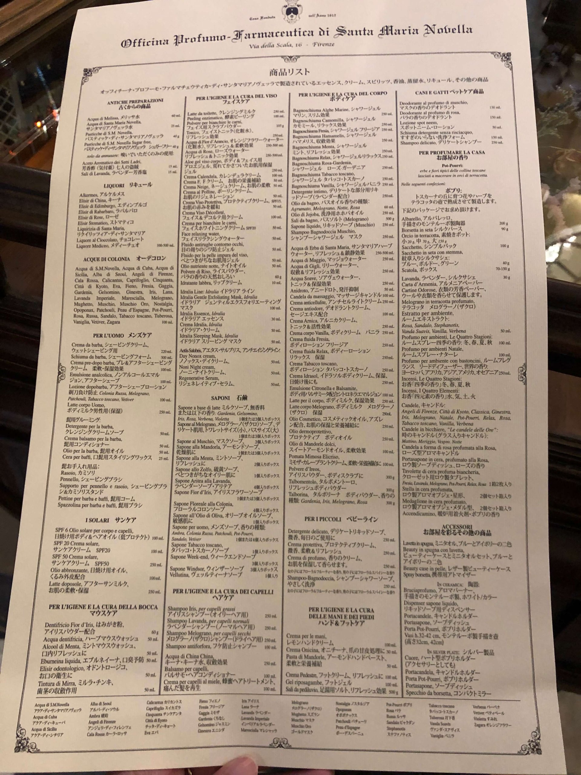 フィレンツェ・サンタマリアノベッラ薬局