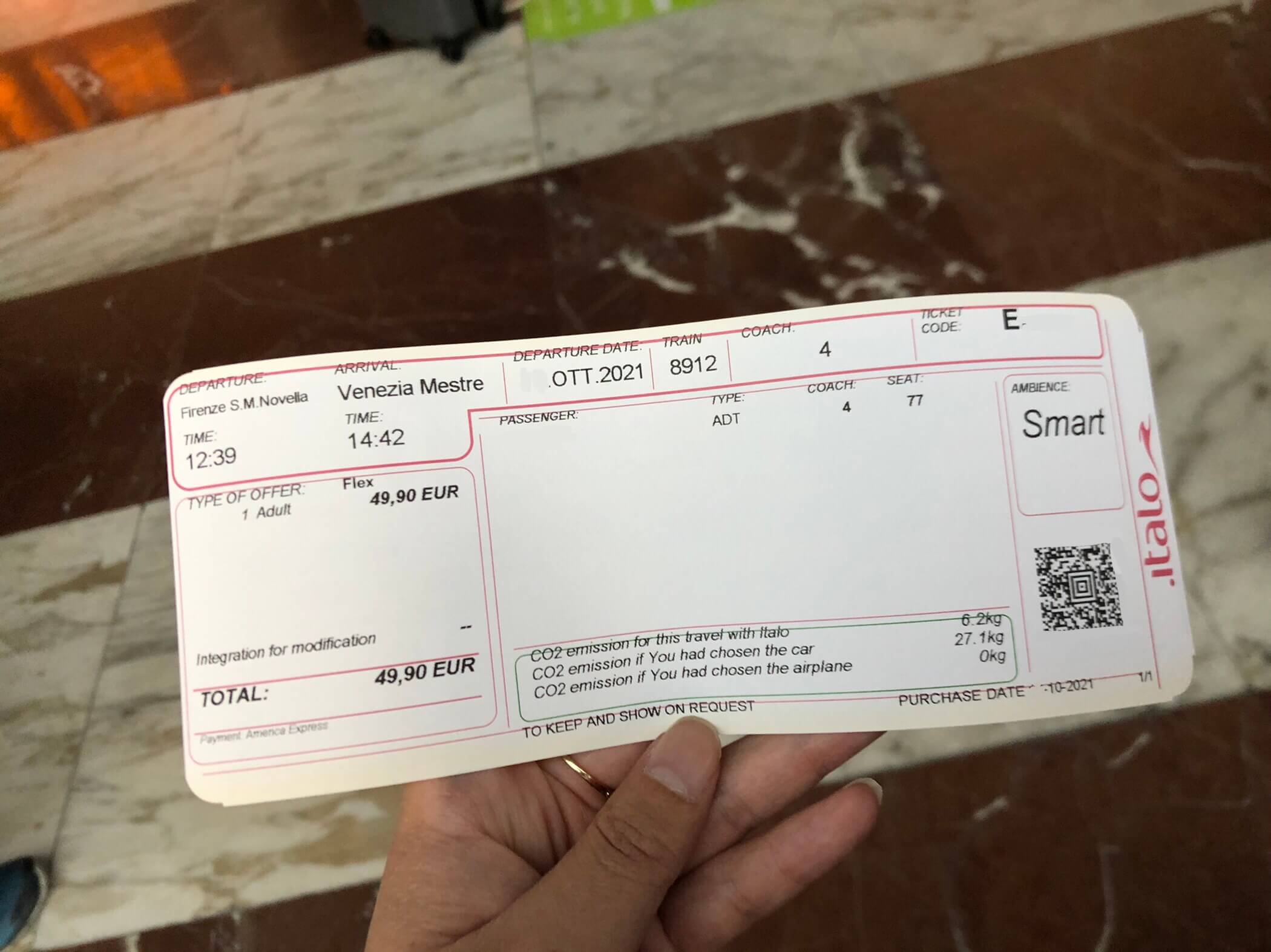 .italoのチケット