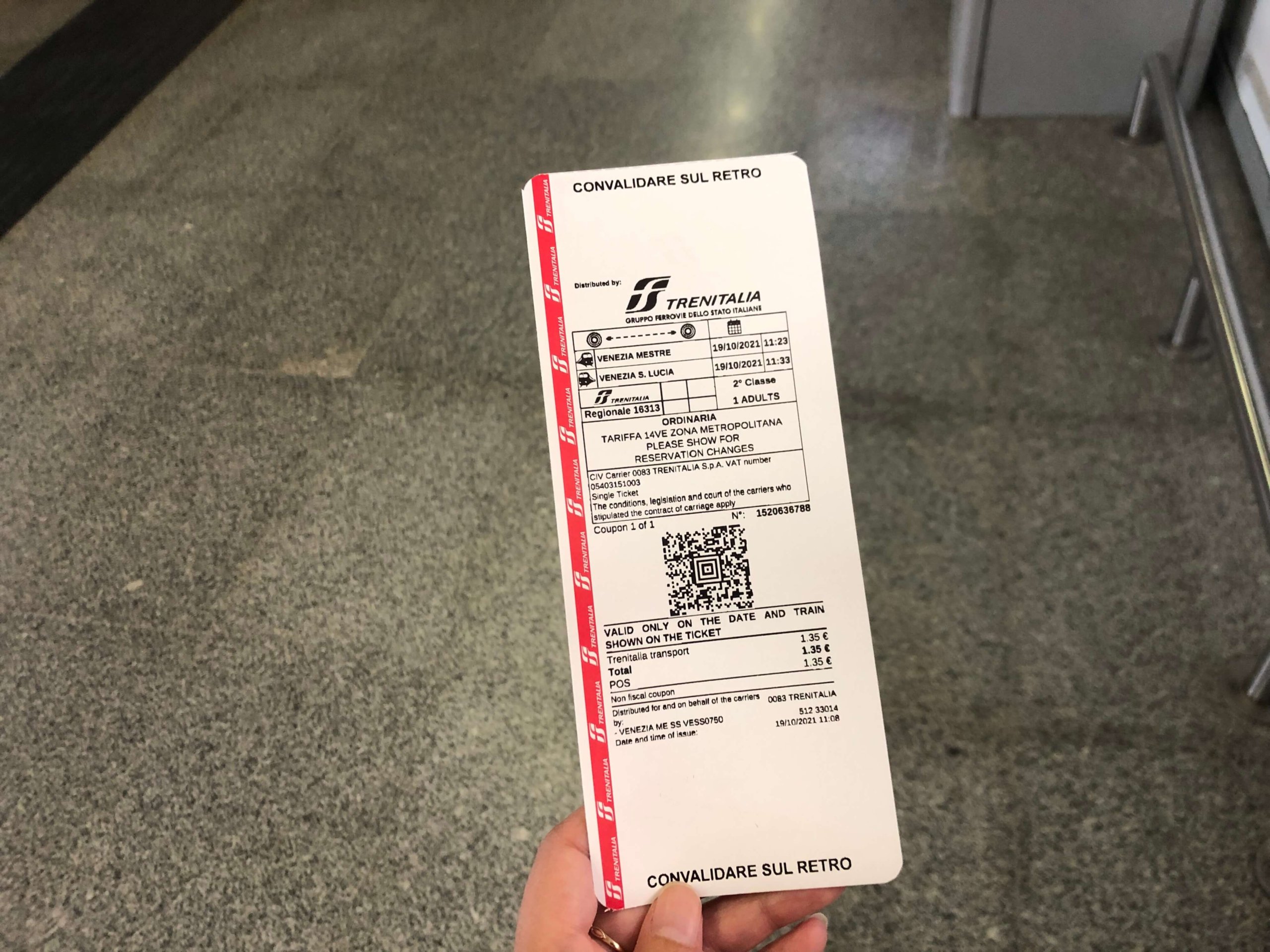 トレニアタリア切符