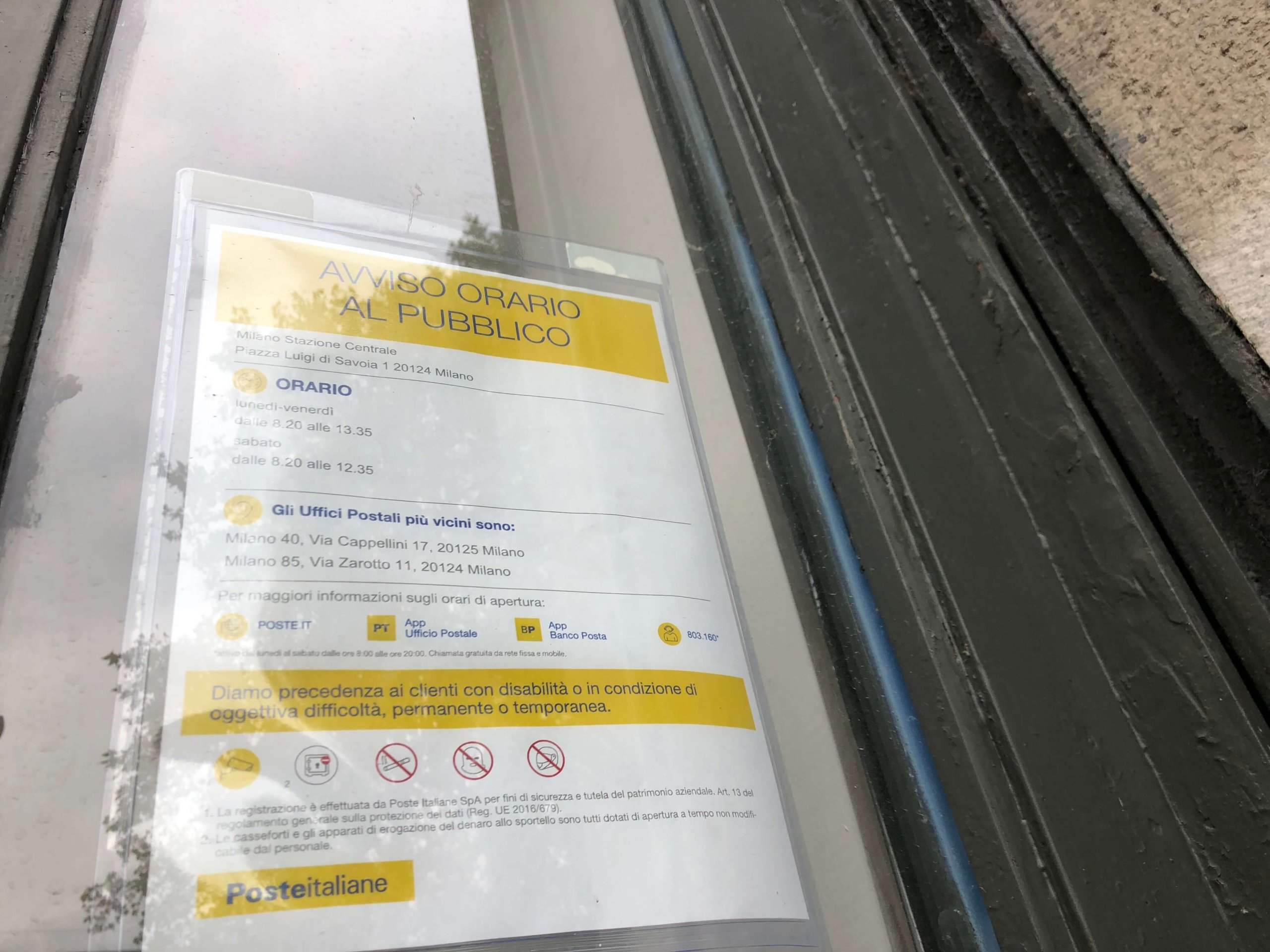 ミラノ・ミラノ中央駅の郵便局