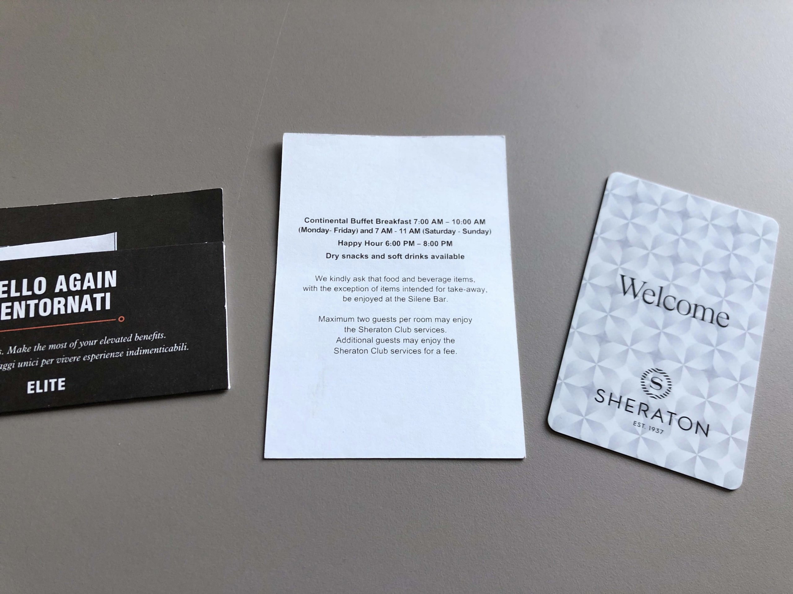 シェラトン・キーとラウンジの案内