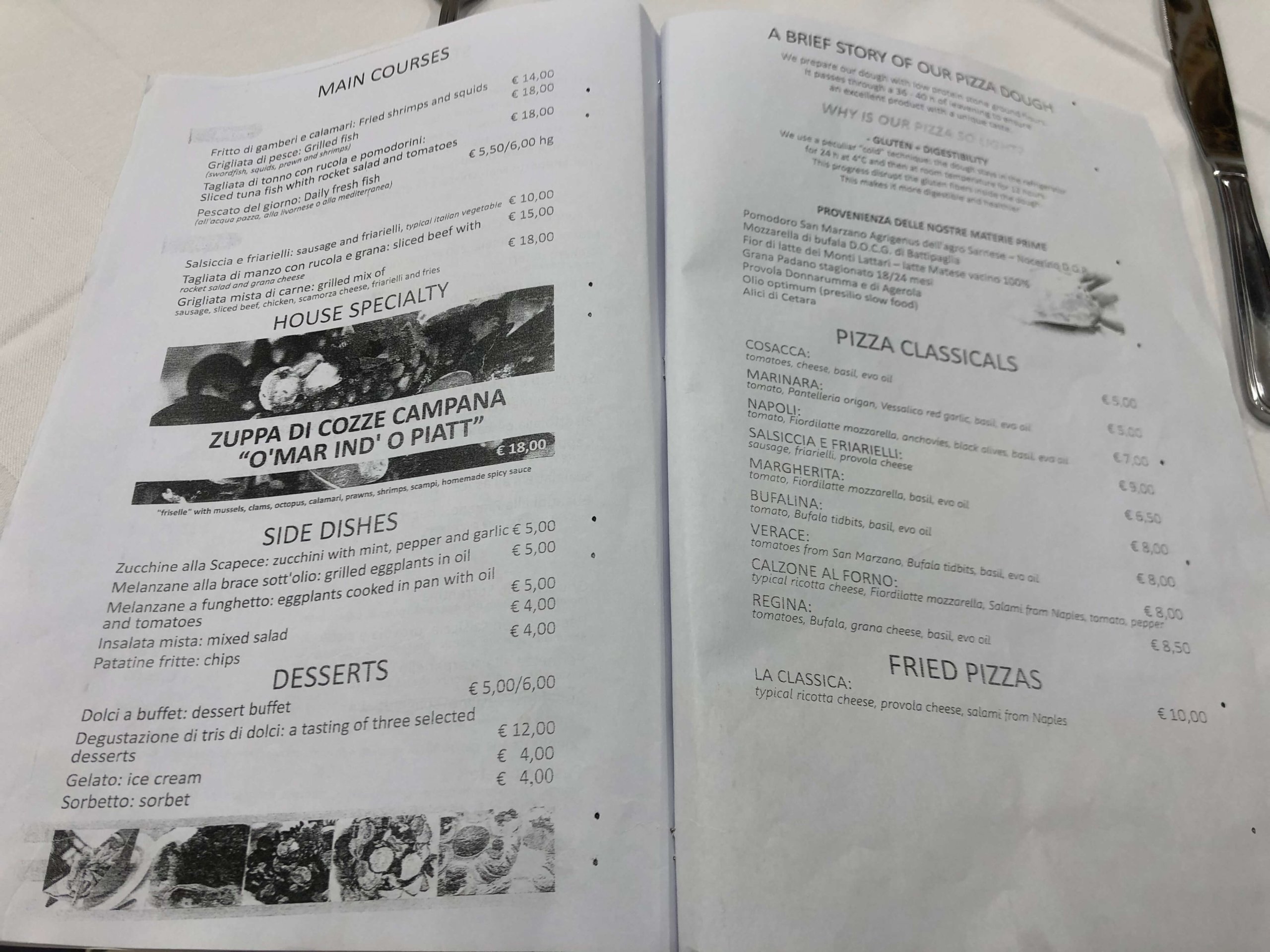 Trattoria Da Adele・メニュー