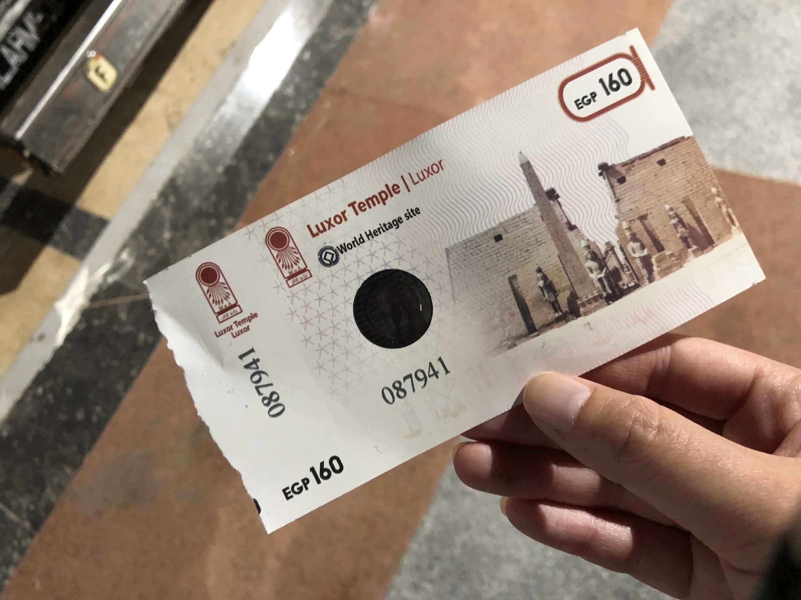 ルクソール神殿・チケット